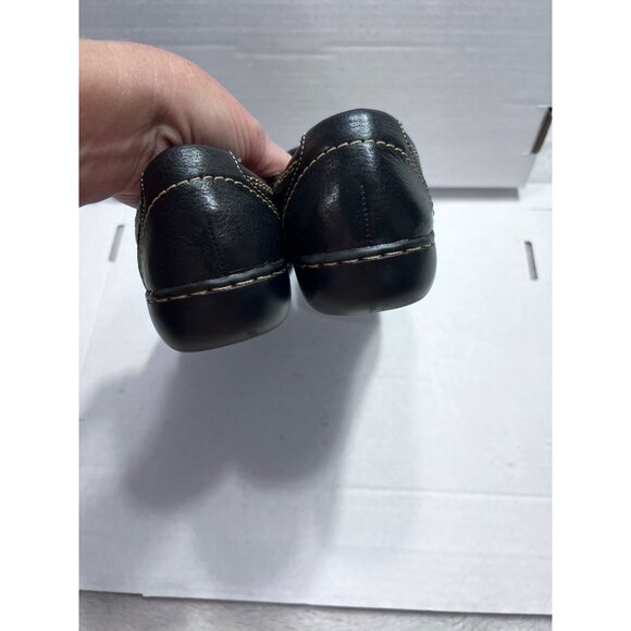 Clarks Womens Bendables Black Leather Slip-On Shoes Size 8M - Picture 6 of 8
